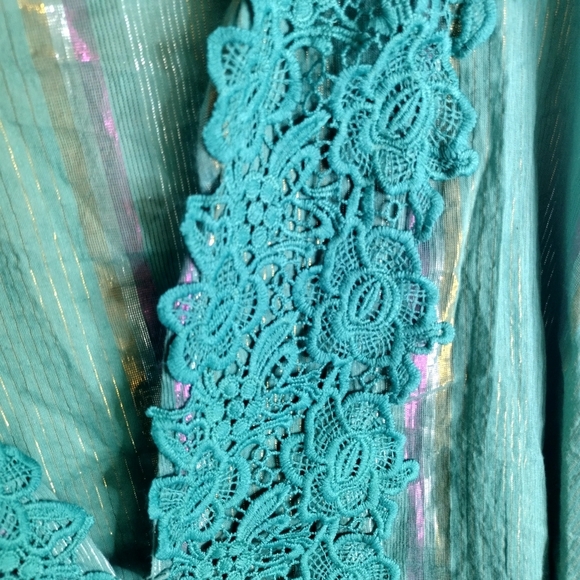 NJ Couture Boho Laced Beach Cover Up Sz M/L - Picture 7 of 9